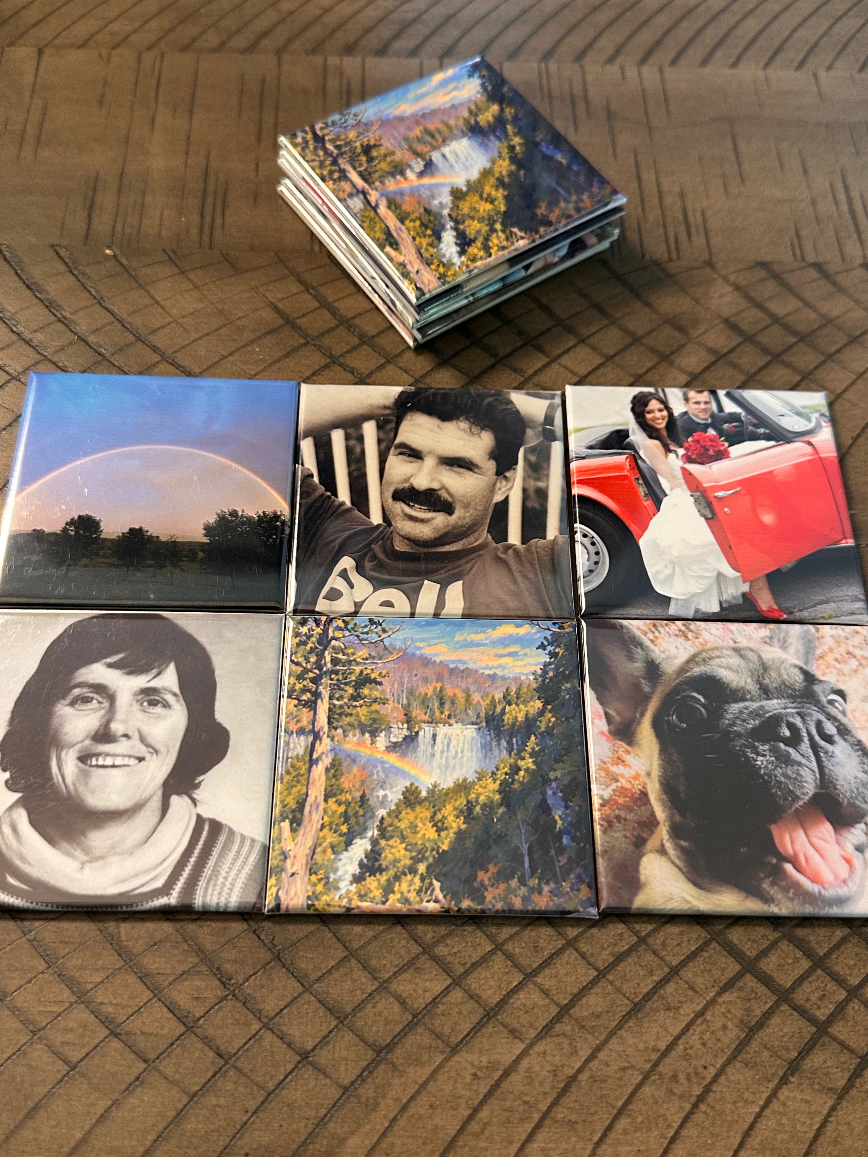 6 CUSTOM PHOTO MAGNET BUNDLE (2.5 x 2.5 in. square magnets)
