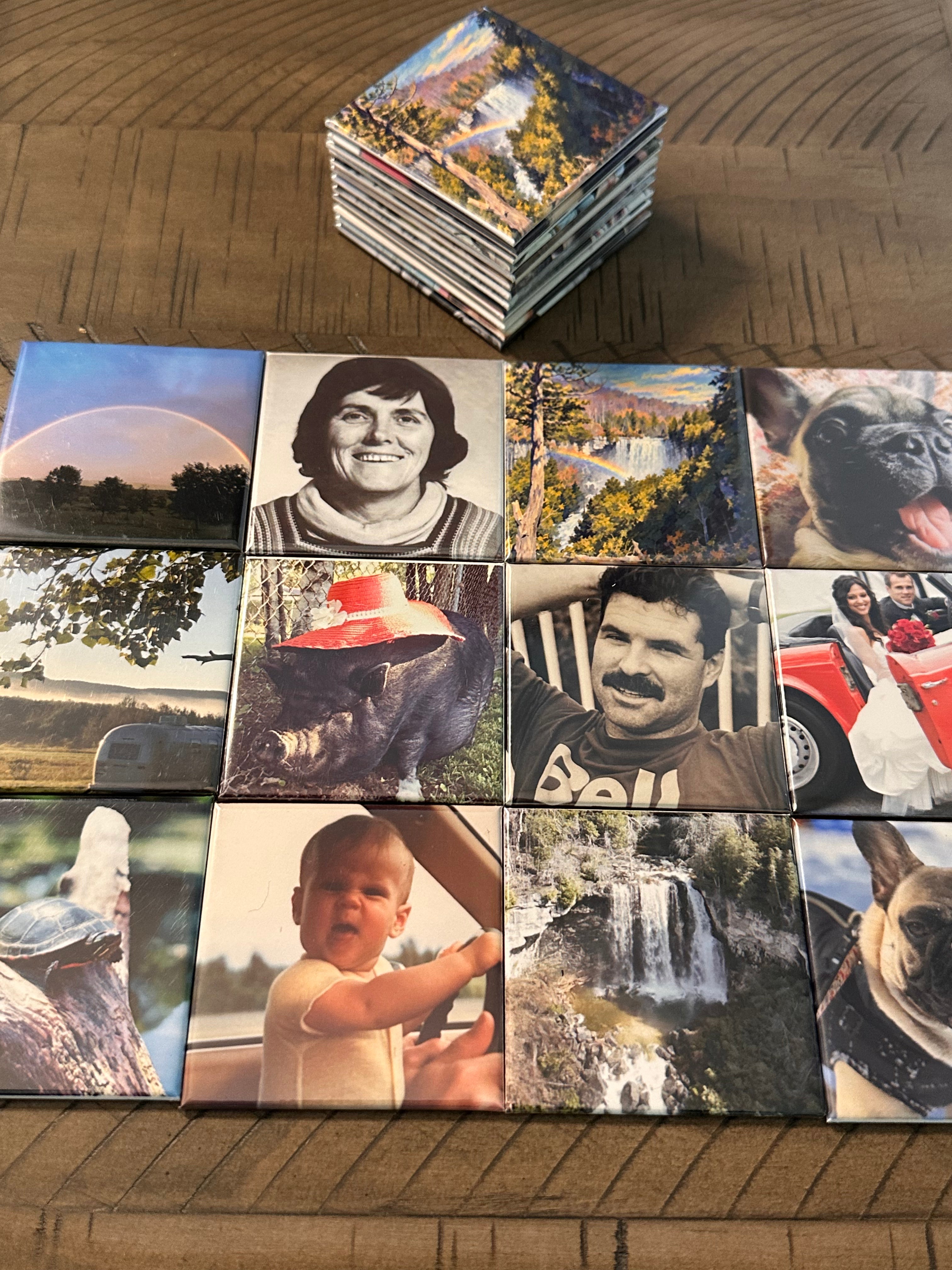 12 CUSTOM PHOTO MAGNET BUNDLE (2.5 x 2.5 in. square magnets)